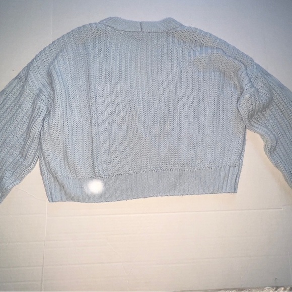 Blue knit cropped oversized sweater L - Picture 7 of 7